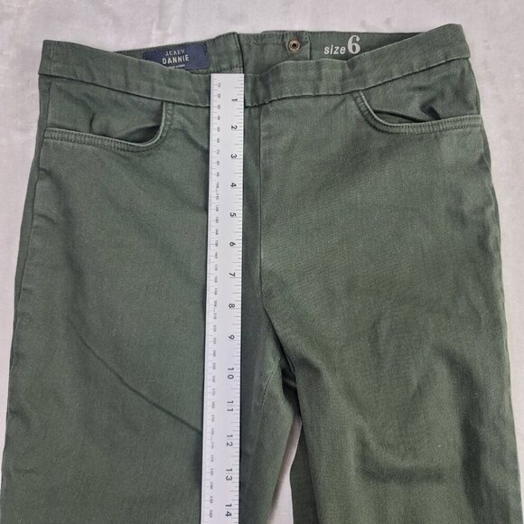 J. Crew Olive Green Dannie Women's Stretch Pant's w/ Zipper | Size 6 - Picture 7 of 9